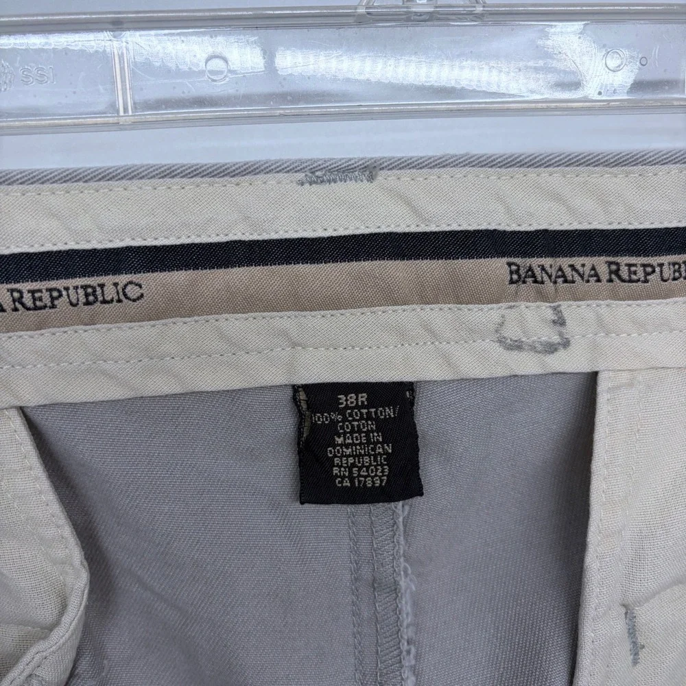 Mens Banana Republic Chino Pants Size 38R 100% Cotton‎ Grayish Tan Khaki